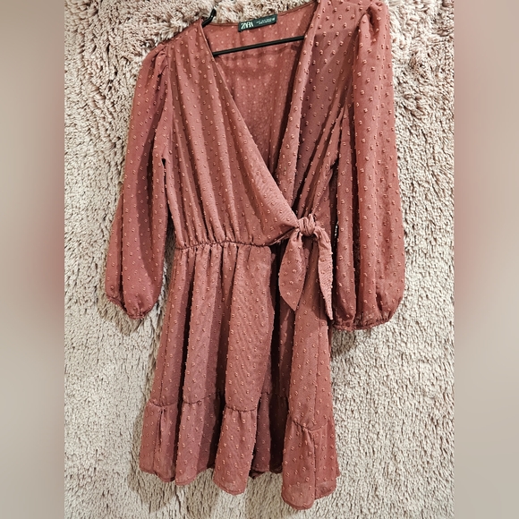 ZARA Dotted Mesh Romper Dress - Picture 2 of 15